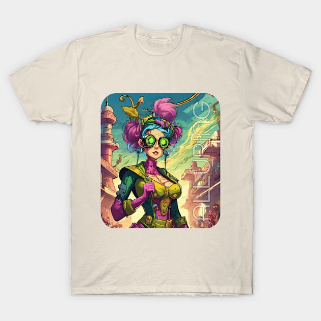 The Alluring Steam Punk Girl T-Shirt by PixelDot Gra.FX Collection